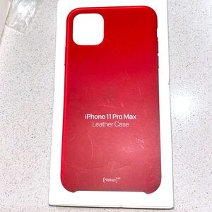 Apple IPhone 11 Pro Max Leather Case in Red